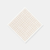 Serviette En Papier Gingham Classique Beige (Coin)