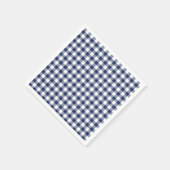 Serviette En Papier Gingham Classique Bleu Marine (Coin)