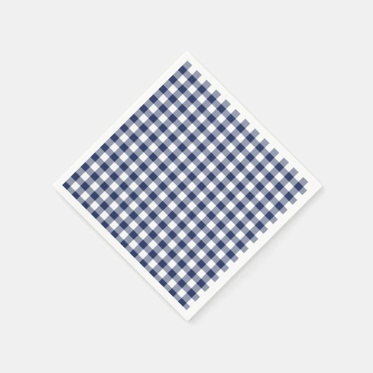 Serviette En Papier Gingham Classique Bleu Marine (Coin)