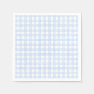 Serviette En Papier Gingham Classique Bleu Poussiéreux