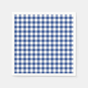 Serviette En Papier Gingham Classique Bleu Vrai