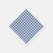 Serviette En Papier Gingham Classique Bleu Vrai (Coin)