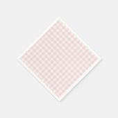 Serviette En Papier Gingham Classique de Printemps | Douce Rose (Coin)