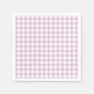Serviette En Papier Gingham Classique Début d'Automne Lilas Chaud