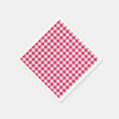 Serviette En Papier Gingham Classique Framboise (Coin)