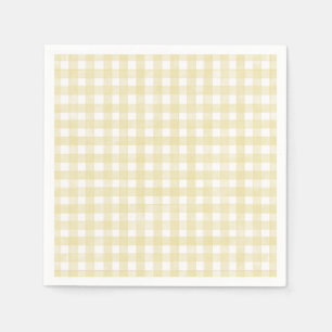 Serviette En Papier Gingham Classique Jaune Beurre
