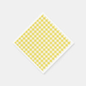 Serviette En Papier Gingham Classique Jaune Doré (Coin)