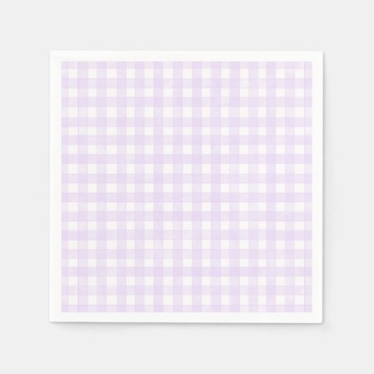 Serviette En Papier Gingham Classique Lavande (Devant)