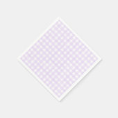 Serviette En Papier Gingham Classique Lavande (Coin)