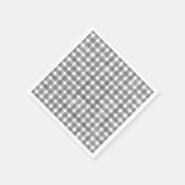 Serviette En Papier Gingham Classique Noir (Coin)