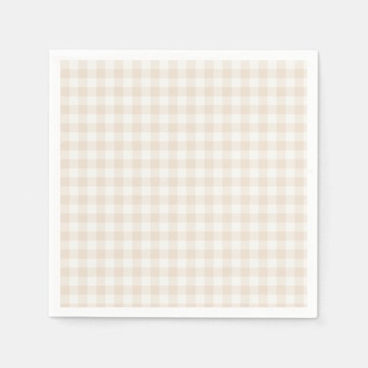 Serviette En Papier Gingham Classique Printanier | Lin soyeux (Devant)