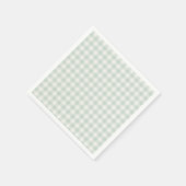 Serviette En Papier Gingham Classique Printemps | Sauge Atténué (Coin)