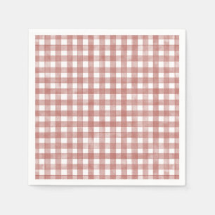 Serviette En Papier Gingham Classique Rouge