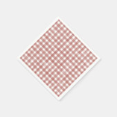 Serviette En Papier Gingham Classique Rouge (Coin)
