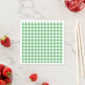 Serviette En Papier Gingham Classique Vert Été (En situation)