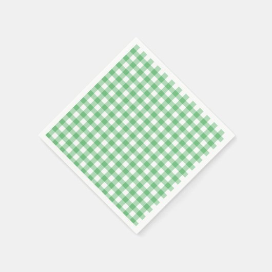 Serviette En Papier Gingham Classique Vert Été (Coin)