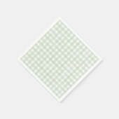 Serviette En Papier Gingham Classique Vert Sauge (Coin)