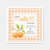 Serviette En Papier Gingham Orange Baby Shower (Devant)