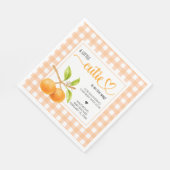 Serviette En Papier Gingham Orange Baby Shower (Coin)