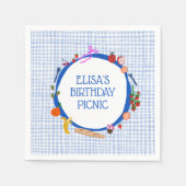 Serviette En Papier Gingham Picnic Modern Cute CUSTOM BIRTHDAY PARTY (Devant)