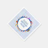 Serviette En Papier Gingham Picnic Modern Cute CUSTOM BIRTHDAY PARTY (Coin)