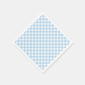 Serviette En Papier Gingham Rétro Bleu Bébé (Coin)