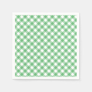 Serviette En Papier Gingham Rétro Été Vert