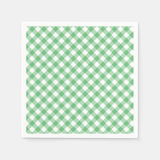 Serviette En Papier Gingham Rétro Été Vert (Devant)