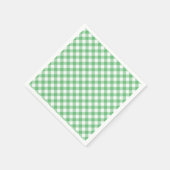 Serviette En Papier Gingham Rétro Été Vert (Coin)