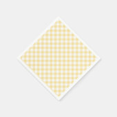 Serviette En Papier Gingham Rétro Jaune Canari (Coin)