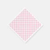 Serviette En Papier Gingham Rétro Rose Clair (Coin)
