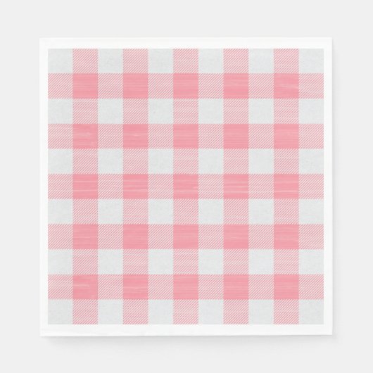 Serviette En Papier Gingham rose à carreaux mignon joli fille (Devant)