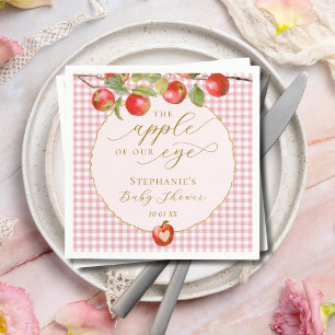Serviette En Papier Gingham Rose Le Pommet De Nos Yeux Shower D'Automn