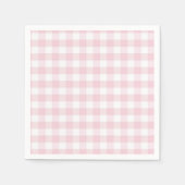 Serviette En Papier Gingham rose pâle et blanc (Devant)