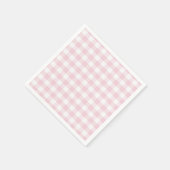Serviette En Papier Gingham rose pâle et blanc (Coin)