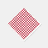 Serviette En Papier Gingham Rouge Cerise Classique (Coin)