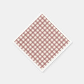 Serviette En Papier Gingham Rouge Cranberry Marron (Coin)
