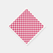 Serviette En Papier Gingham Rouge framboise Rétro (Coin)