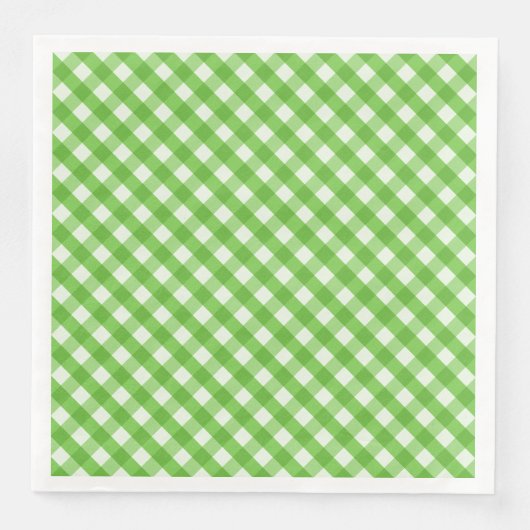 Serviette En Papier Gingham vert (Devant)