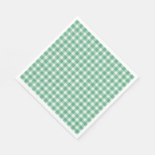 Serviette En Papier Gingham vert menthe  (Coin)