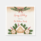 Serviette En Papier Gingpain House Fête (Devant)