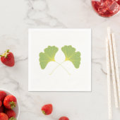 Serviette En Papier Ginkgo Tree Feuilles Printemps vert (En situation)