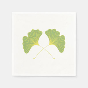Serviette En Papier Ginkgo Tree Feuilles Printemps vert