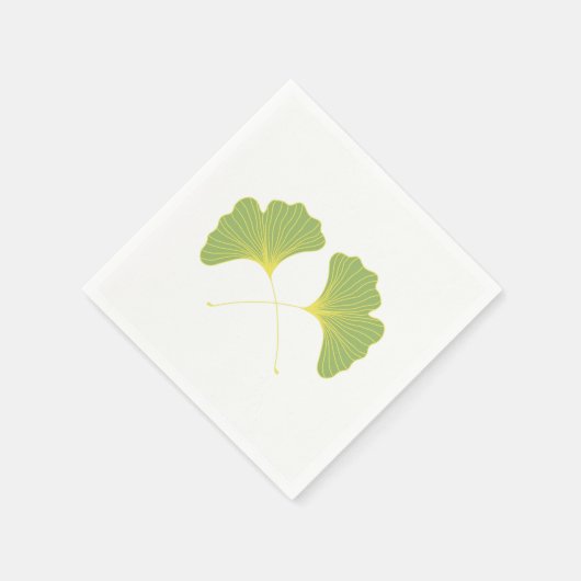 Serviette En Papier Ginkgo Tree Feuilles Printemps vert (Coin)