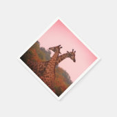 Serviette En Papier Girafe au ciel rose (Coin)