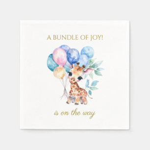 Serviette En Papier Girafe bébé avec ballons Baby Shower