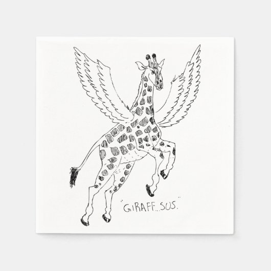 Serviette En Papier Girafe + pégase = Girafius (Devant)