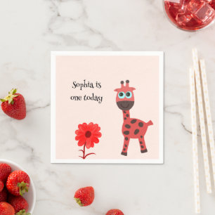 Serviette En Papier girafe rouge