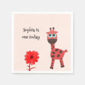 Serviette En Papier girafe rouge (Devant)