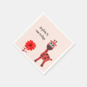 Serviette En Papier girafe rouge (Coin)